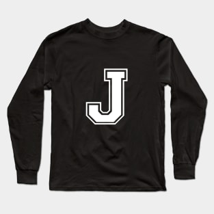 Initial Letter J - Varsity Style Design Long Sleeve T-Shirt